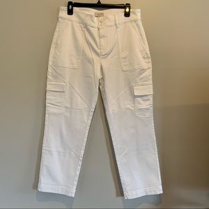 Loft Outlet Straight Crop White Pants